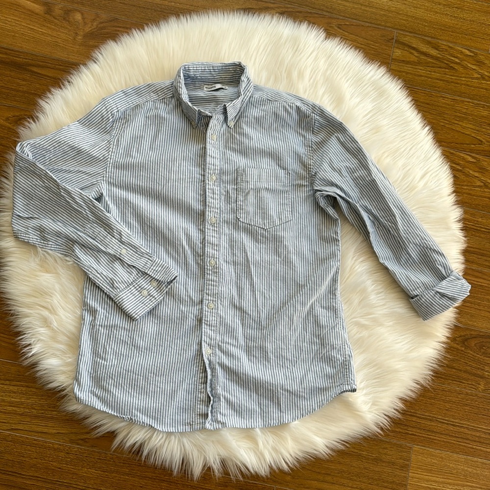 White & blue striped shirt